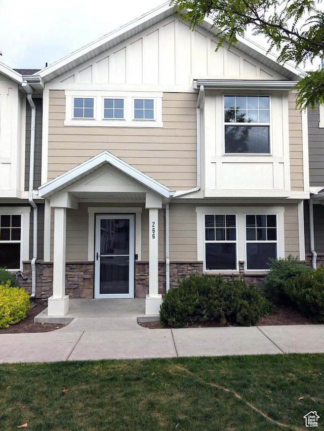 266 W 1010 S, Logan, UT 84321 - view of front facade with board and batten siding and stone siding