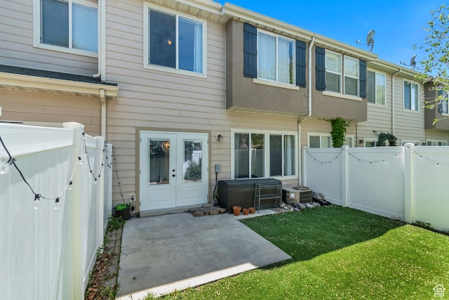 1524 W Napa Ave S, Bluffdale, UT 84065 - back of house with a patio area, central AC, french doors, and a gate