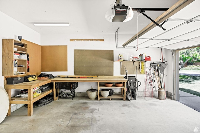 1729 N 1700 E, North Logan, UT 84341 - garage featuring a workshop area and a garage door opener