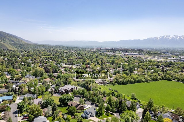 1729 N 1700 E, North Logan, UT 84341 - aerial view of residential area with mountains