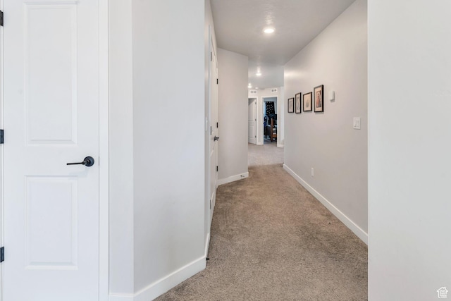 24 S Baker Spring Cv, Saratoga Springs, UT 84045 - hall featuring carpet flooring, baseboards, and recessed lighting