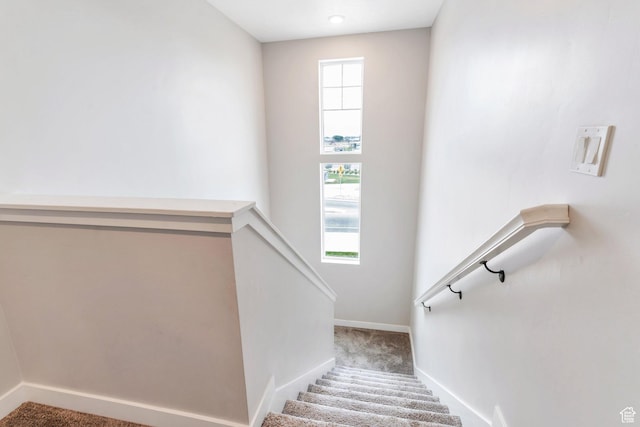 24 S Baker Spring Cv, Saratoga Springs, UT 84045 - stairway featuring carpet floors and baseboards