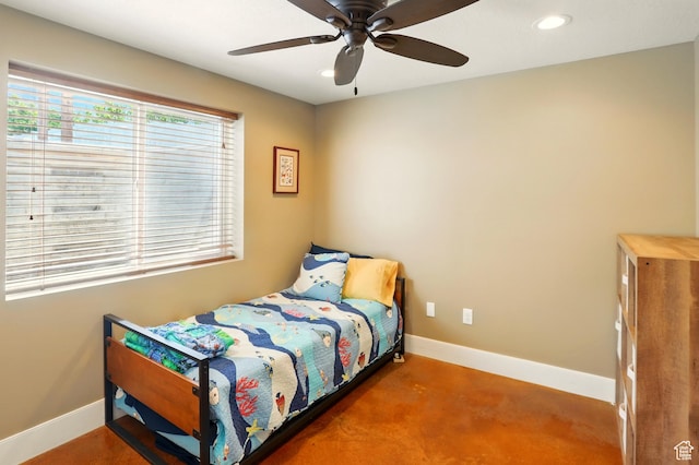 7639 S 475 W, Willard, UT 84340 - bedroom with baseboards, recessed lighting, and a ceiling fan