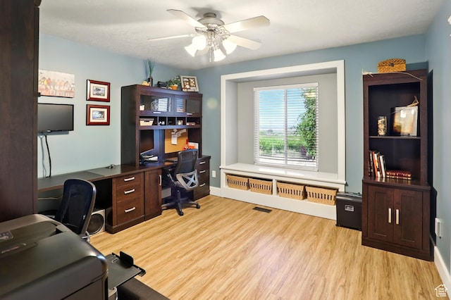 7639 S 475 W, Willard, UT 84340 - home office with light wood-style floors, ceiling fan, and baseboards