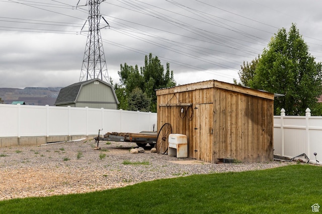 view of shed