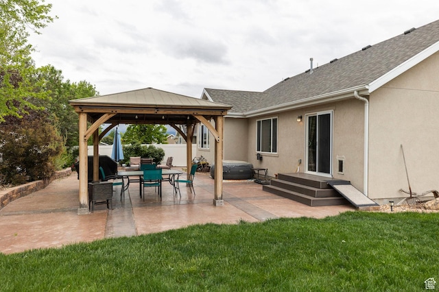 view of patio featuring a gazebo