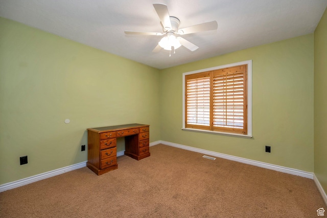 14046 S Emmeline Dr, Herriman, UT 84096 - unfurnished office featuring light carpet, baseboards, and a ceiling fan
