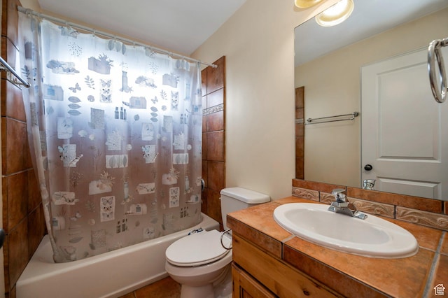 14046 S Emmeline Dr, Herriman, UT 84096 - bathroom featuring toilet, shower / tub combo, and vanity