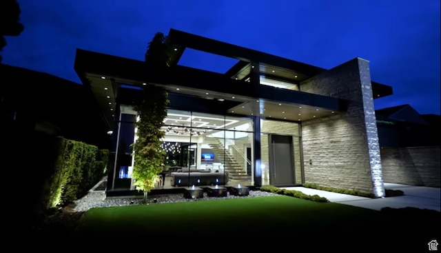 422 N Castor Ln, Salt Lake City, UT 84103 - back of house at twilight with stairway