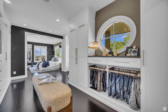 54 N B St, Salt Lake City, UT 84103 - living area featuring dark wood-style flooring, recessed lighting, and baseboards