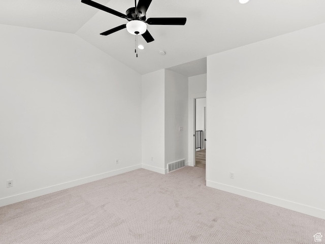 1427 N 290 E Unit 02, Salem, UT 84653 - unfurnished room featuring light carpet, ceiling fan, vaulted ceiling, and recessed lighting
