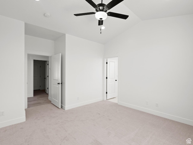 1427 N 290 E Unit 02, Salem, UT 84653 - empty room with lofted ceiling, carpet flooring, ceiling fan, and a smoke detector