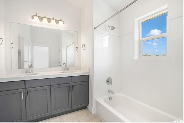 172 S 880 E, American Fork, UT 84003 - full bathroom with shower / bath combination, double vanity, and tile patterned floors
