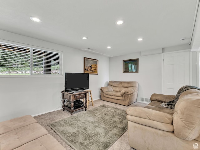 4131 S Fortuna Way E, Salt Lake City, UT 84124 - carpeted living room with recessed lighting and baseboards