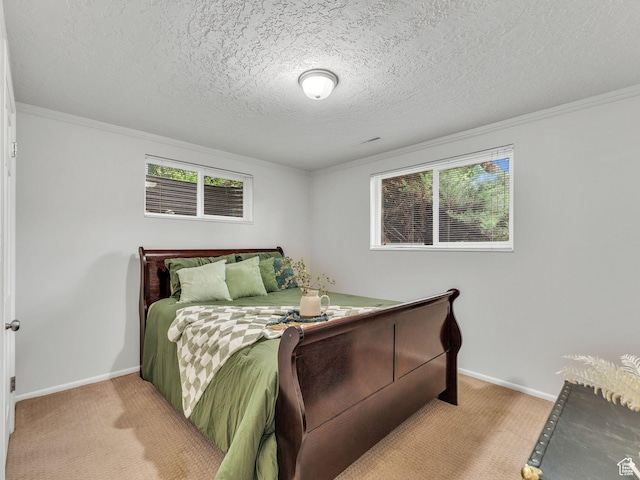 4131 S Fortuna Way E, Salt Lake City, UT 84124 - carpeted bedroom featuring baseboards, a textured ceiling, and ornamental molding