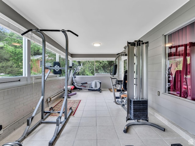 4131 S Fortuna Way E, Salt Lake City, UT 84124 - exercise room with light tile patterned floors