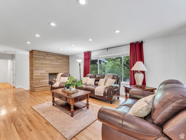 4131 S Fortuna Way E, Salt Lake City, UT 84124 - living area featuring recessed lighting, light wood-type flooring, and a fireplace