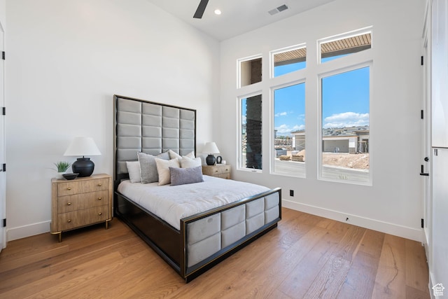 1575 W 840 S, Hurricane, UT 84737 - bedroom featuring baseboards, light wood finished floors, recessed lighting, and ceiling fan