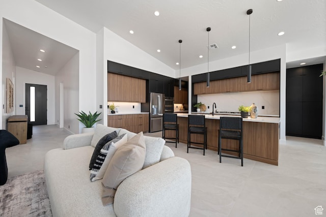 1575 W 840 S, Hurricane, UT 84737 - living room with recessed lighting and high vaulted ceiling
