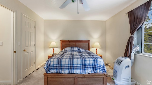 217 E 2300 N, North Ogden, UT 84414 - bedroom featuring light carpet, baseboards, and ceiling fan