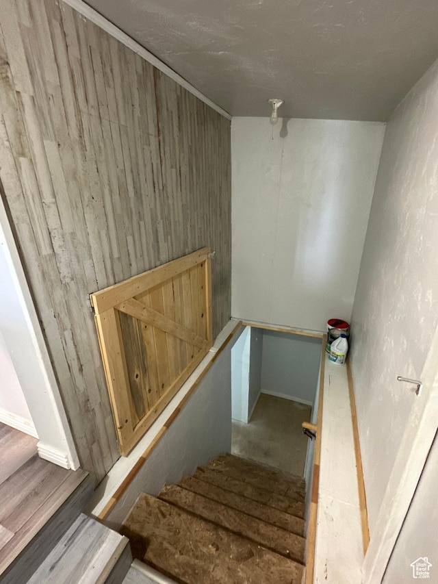 733 Clay St, Montpelier, ID 83254 - stairway with wooden walls