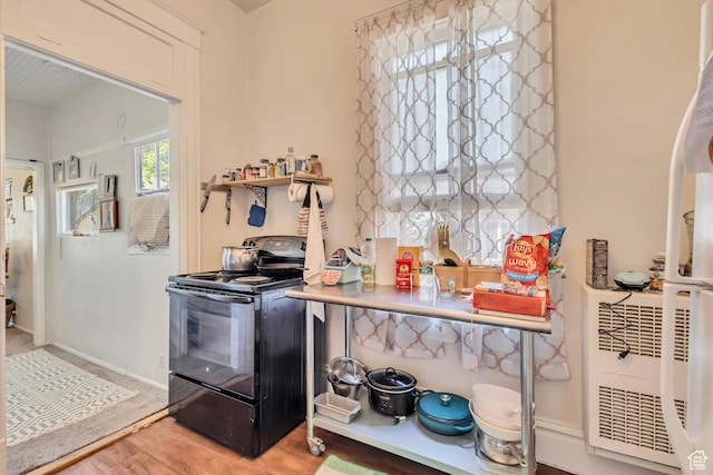 2172 S 800 E, Salt Lake City, UT 84106 - kitchen featuring electric range and light wood-style flooring