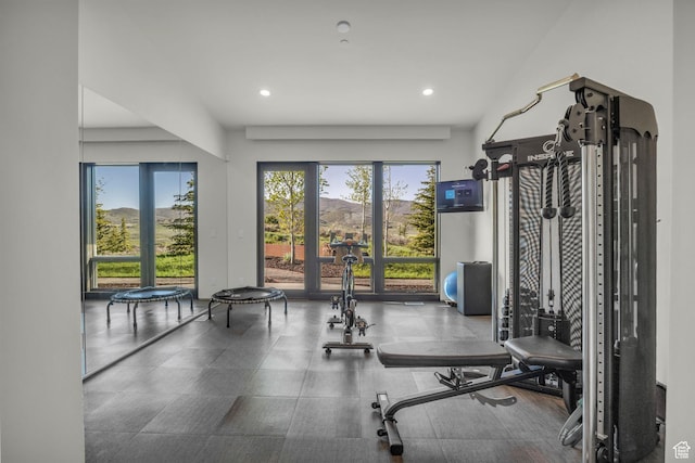 800 Hollyhock St, Park City, UT 84098 - exercise area with french doors and recessed lighting