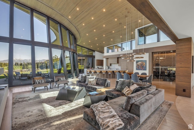 800 Hollyhock St, Park City, UT 84098 - community lobby with a towering ceiling, a mountain view, and recessed lighting