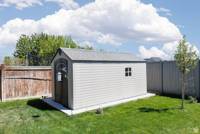 view of shed