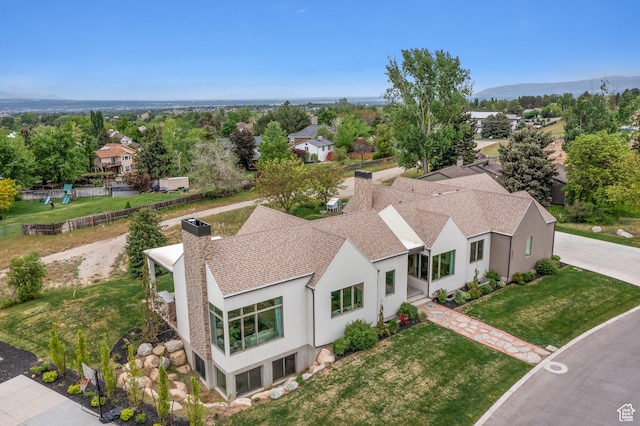 10076 S Wild Goose Cv E, Sandy, UT 84092 - aerial view of property and surrounding area featuring a mountain backdrop