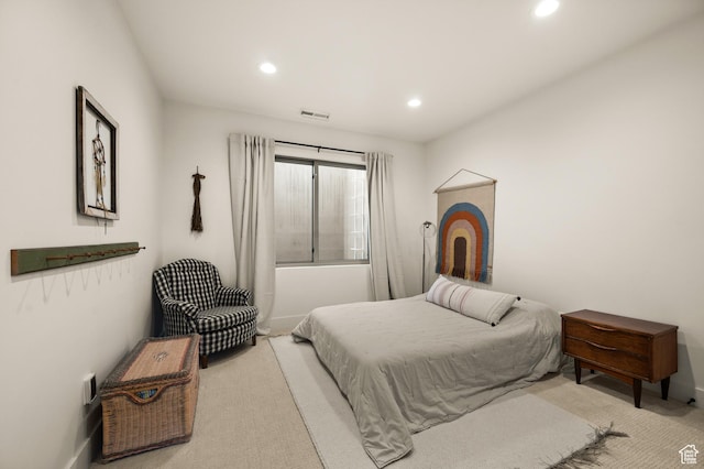 10076 S Wild Goose Cv E, Sandy, UT 84092 - bedroom featuring recessed lighting, light colored carpet, and baseboards