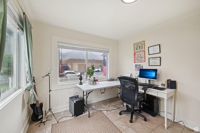 230 S 600 E, Provo, UT 84606 - home office with healthy amount of natural light, baseboards, and light tile patterned floors