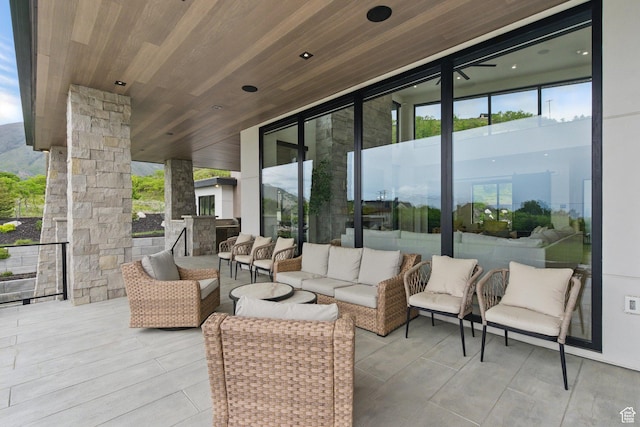 view of patio with an outdoor living space
