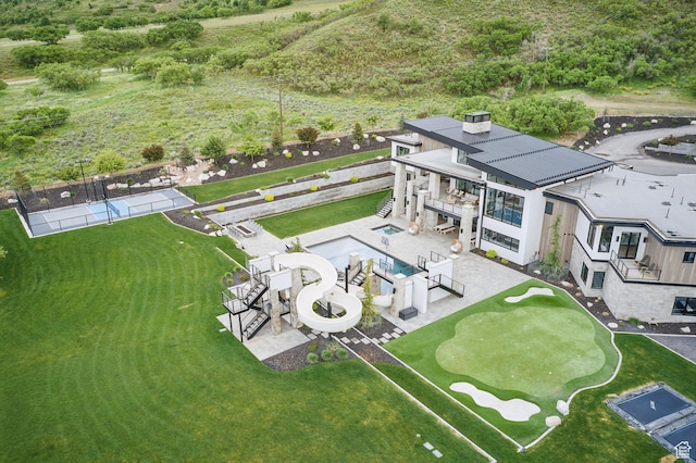 aerial view of property and surrounding area