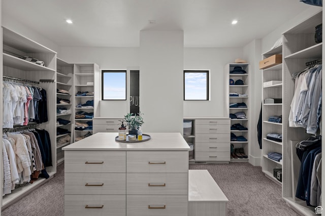 spacious closet featuring carpet floors