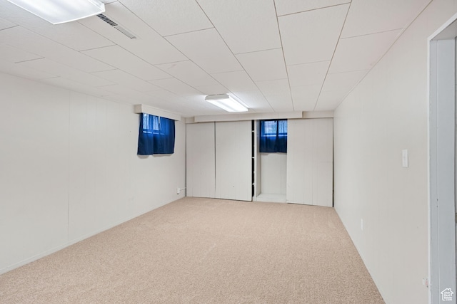 basement with carpet