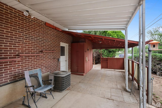 view of patio / terrace with central air condition unit