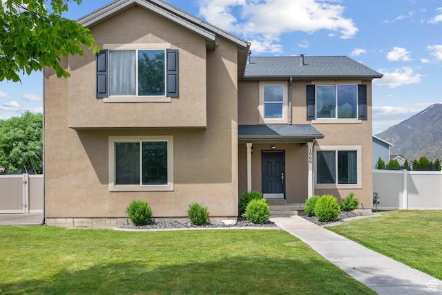 1066 W 1325 S, Springville, UT 84663 - view of front of property with stucco siding, a gate, and a mountain view