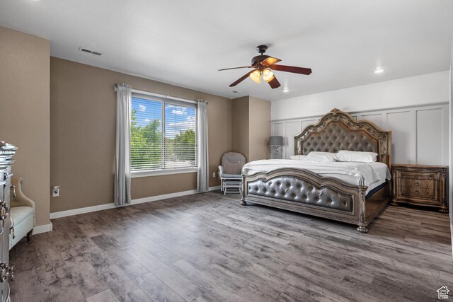 1066 W 1325 S, Springville, UT 84663 - bedroom with wood finished floors, baseboards, and a ceiling fan