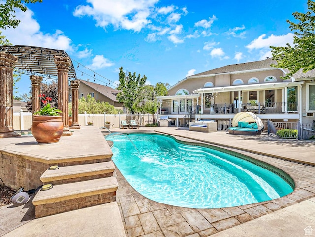 10868 S Prescott Dr E, Sandy, UT 84092 - view of swimming pool with a patio area and fence
