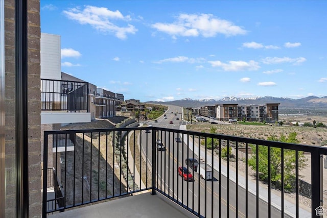 balcony with a mountain view