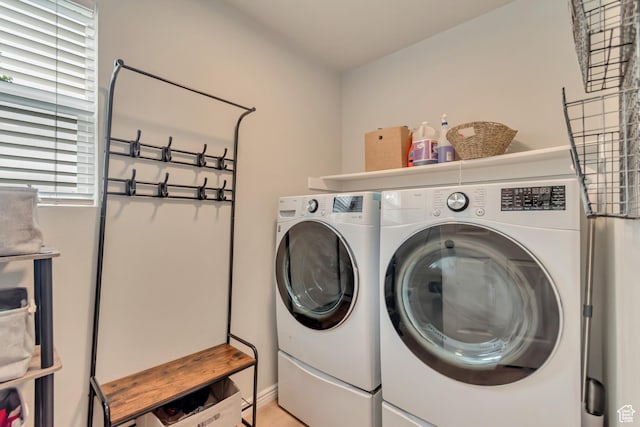 laundry area featuring independent washer and dryer