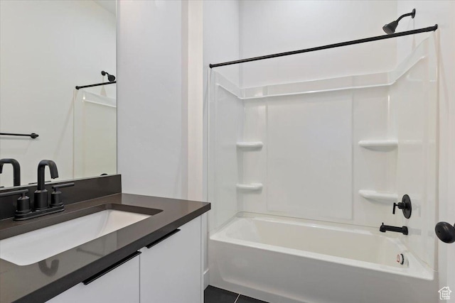 full bathroom with bathtub / shower combination and vanity