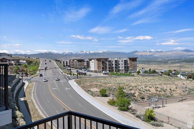balcony with a mountain view
