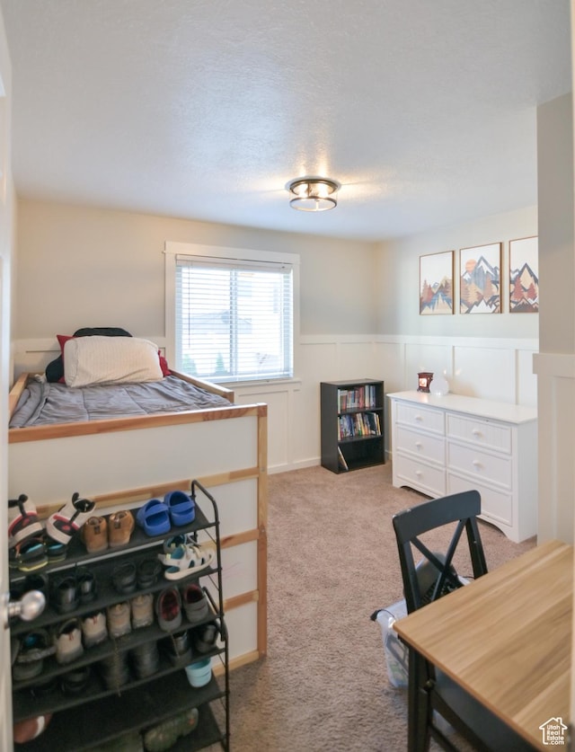4931 W Berry Creek Dr, Riverton, UT 84096 - bedroom featuring light colored carpet and a wainscoted wall