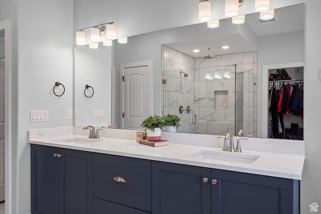 4591 N Abbey Way, Eden, UT 84310 - full bath with a stall shower, double vanity, and a walk in closet
