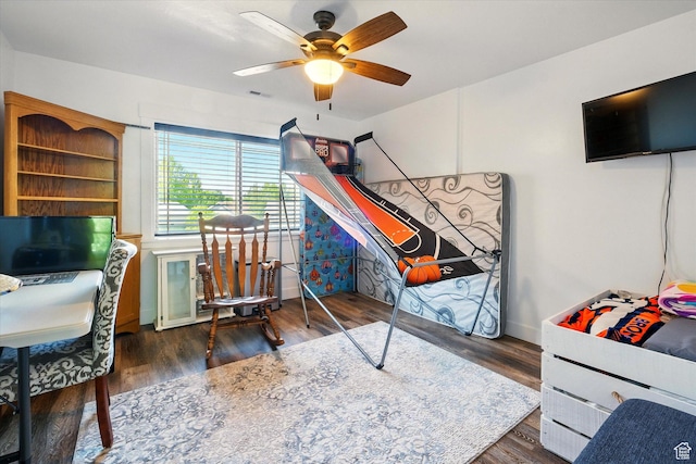 538 W 600 S, Logan, UT 84321 - bedroom featuring wood finished floors and a ceiling fan