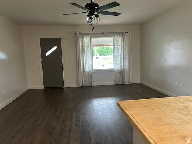 20 W 2nd St N Unit 20, Preston, ID 83263 - entrance foyer featuring dark wood-style flooring, ceiling fan, and baseboards
