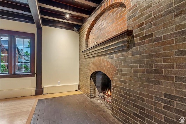 34 S Haxton Pl, Salt Lake City, UT 84102 - unfurnished living room with beamed ceiling and wood finished floors