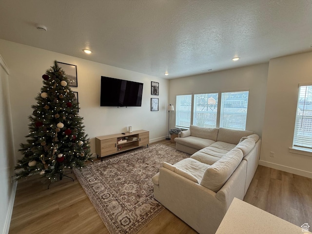 81 W 925 N, Brigham City, UT 84302 - living area featuring light wood-type flooring, recessed lighting, baseboards, and a textured ceiling